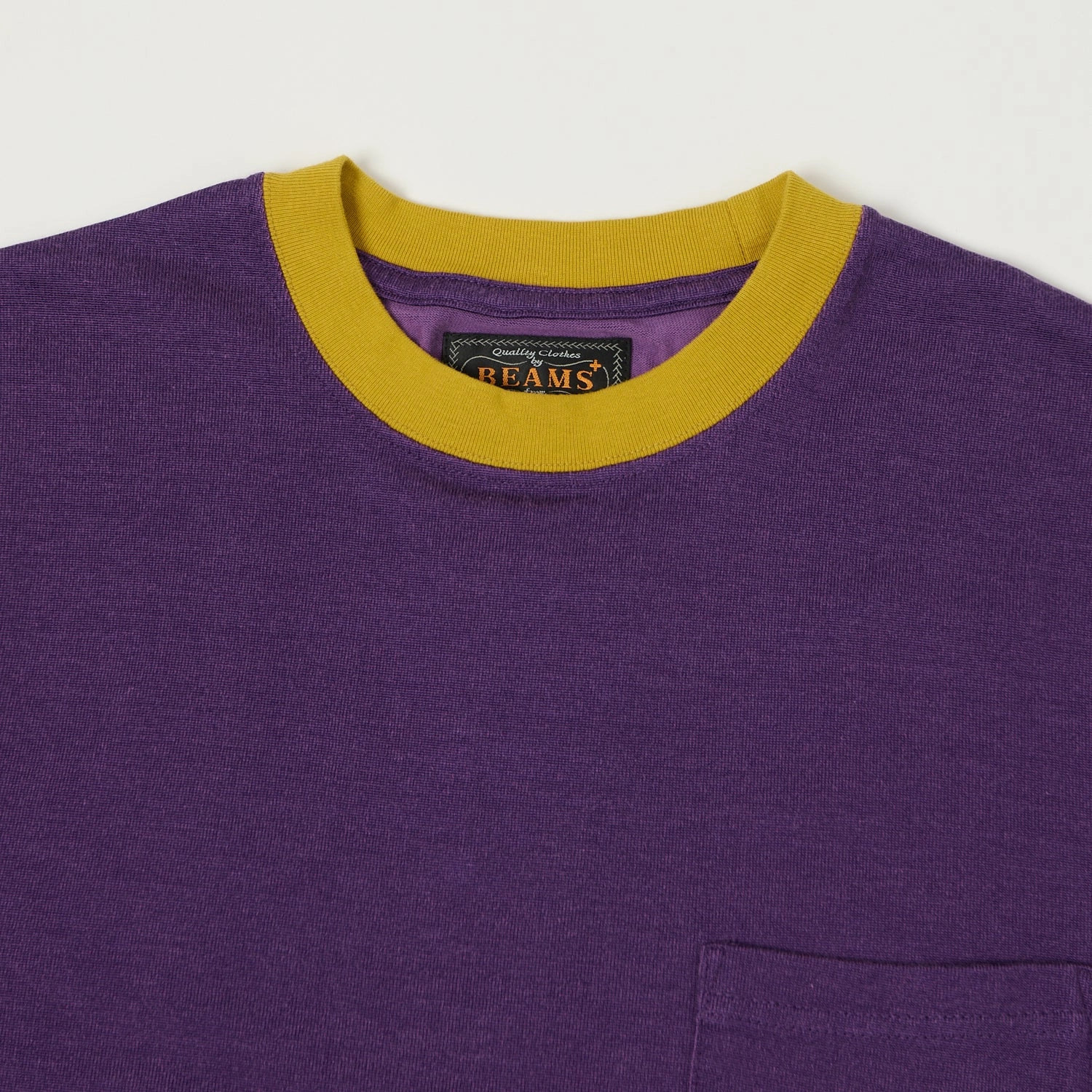 OdorResistant Universal Silhouette Beams Plus Two Tone Rayon Long Sleeve Pocket T-Shirt - Purple