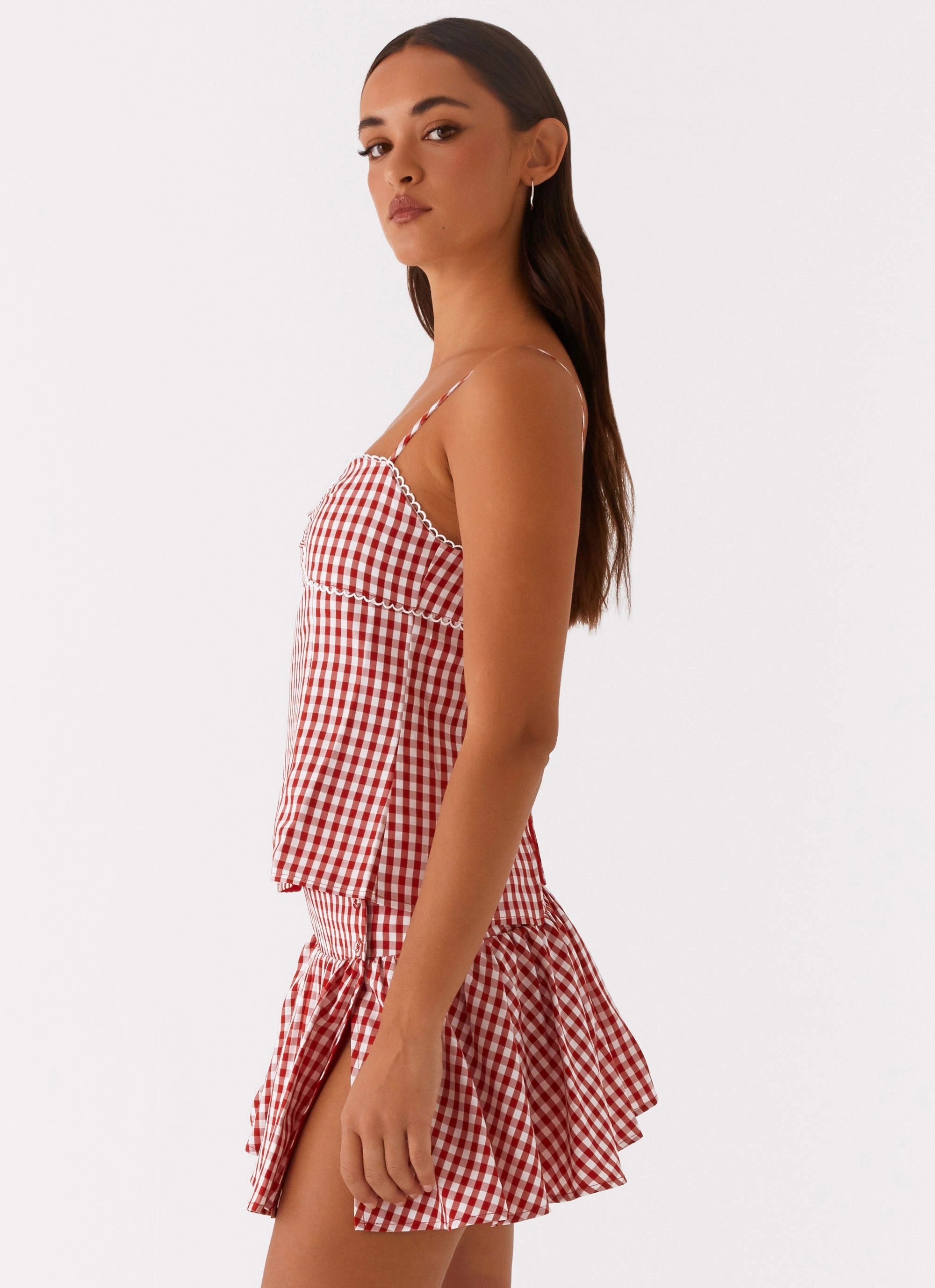 Bellamy Top - Red Gingham UV-Resistant Clean Style