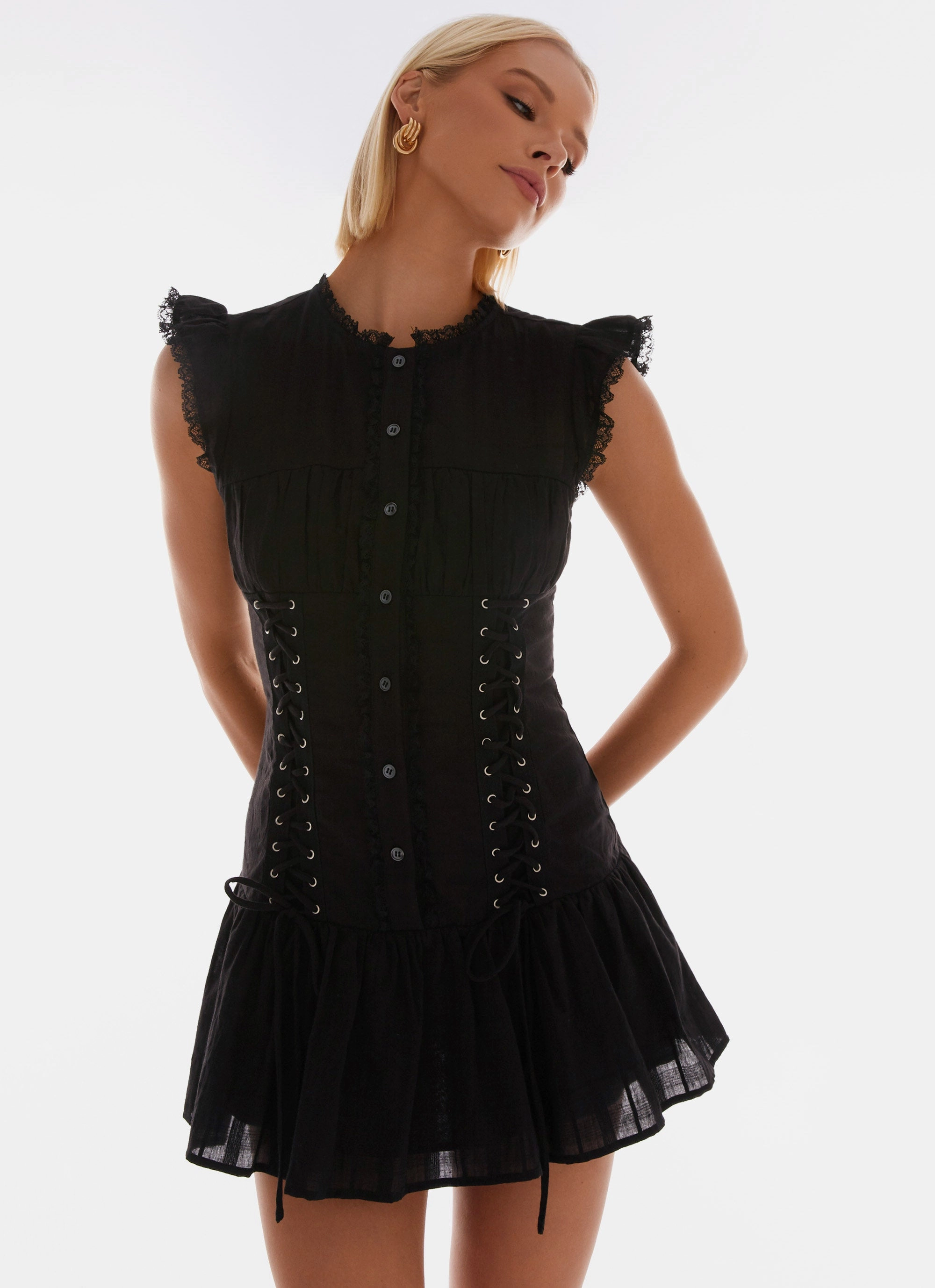 Beside Me Mini Dress - Black Daily Casual