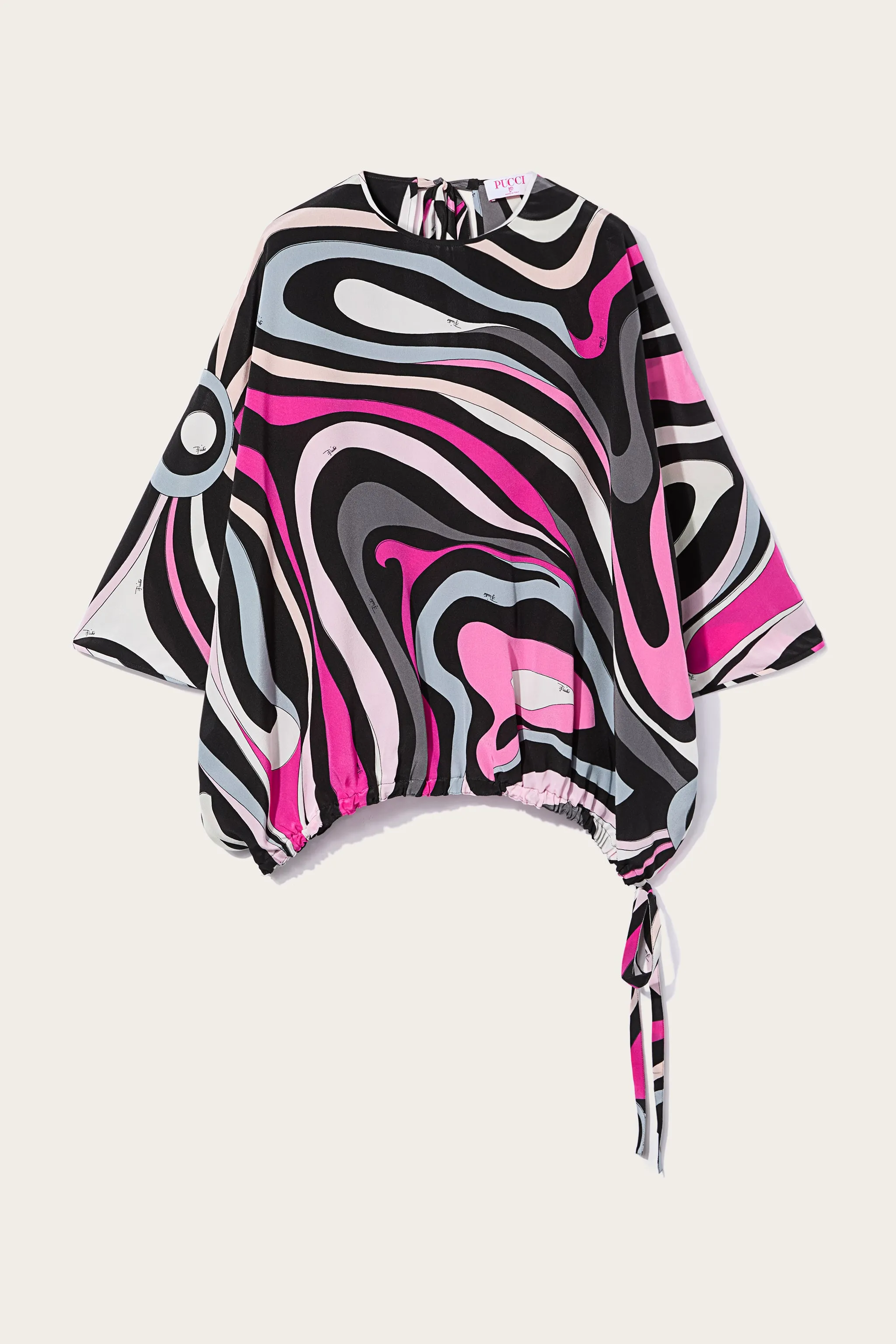 Marmo Print Cape Blouse Tear Resistant Reinforcement Traveler??s Choice