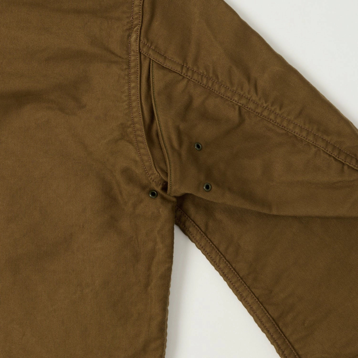 Freewheelers & Co S-8 Aviators Summer Flying Jacket - Sepia Brown Loop Fastened Hood Simple Look