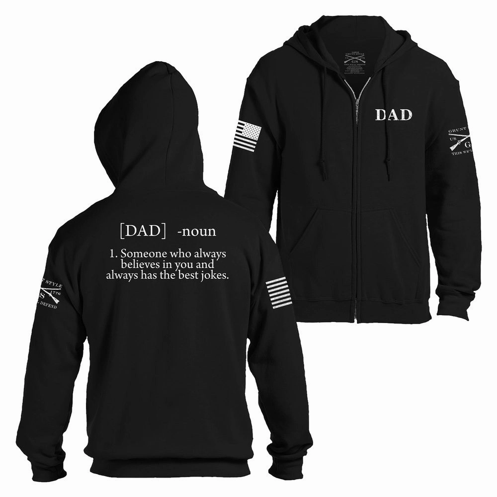 date night look Dad Defined Full-Zip Hoodie - Black