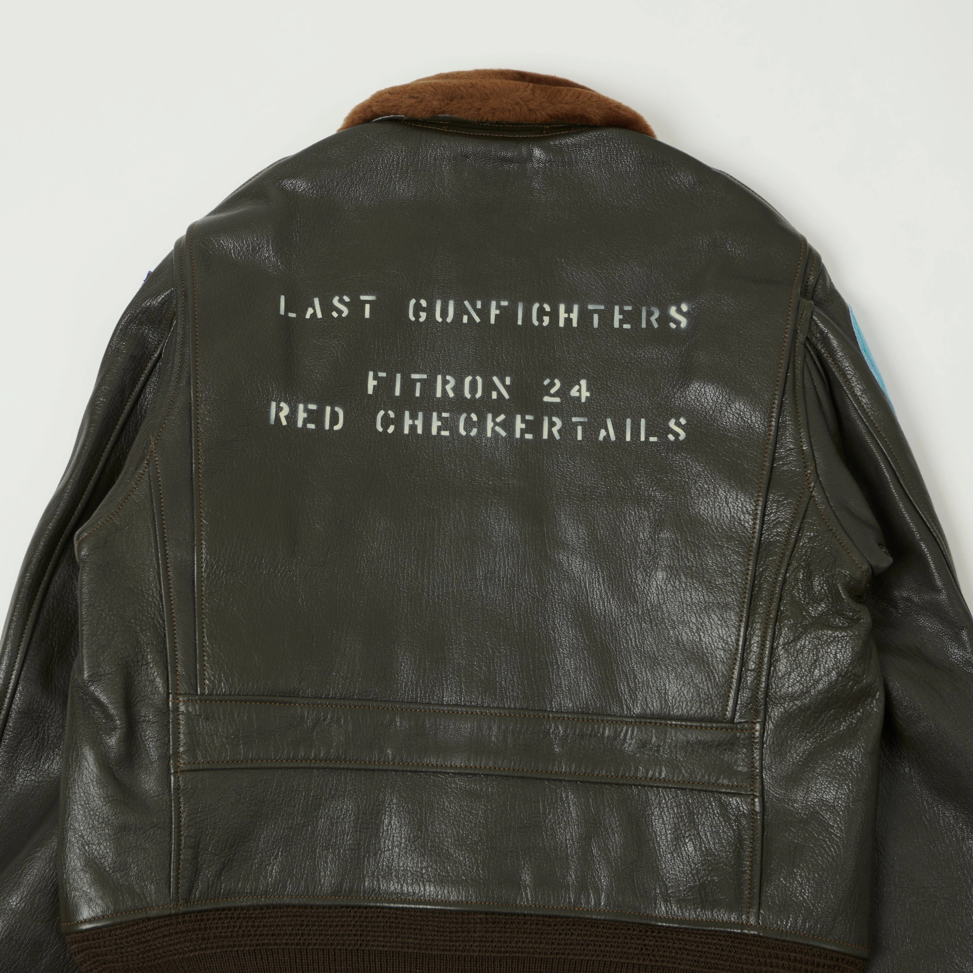 Revolutionize Neutral Layer Buzz Rickson's Pritzker & Sons 'Last Gunfighters' Leather G-1 Flight Jacket - Grey Brown