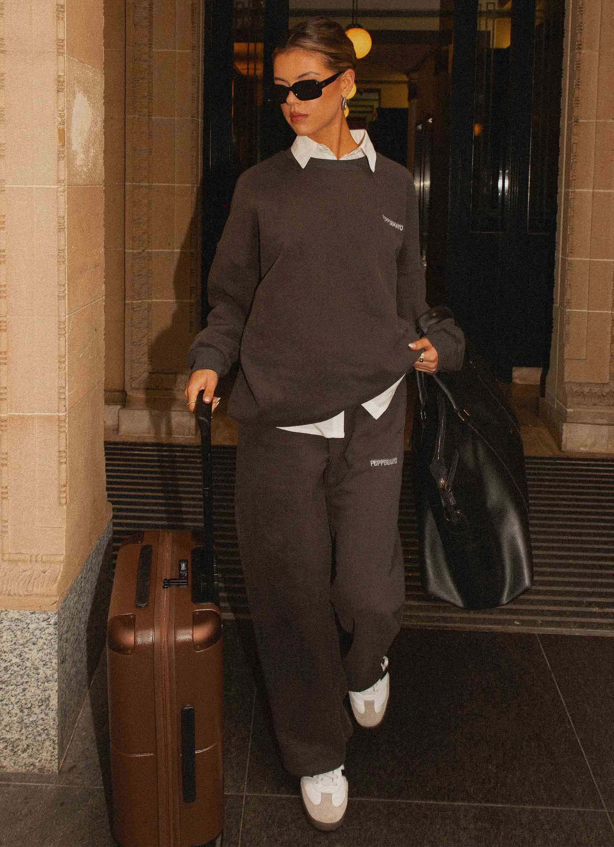 Easy Mood Premium Material Signature Sweatpants - Charcoal