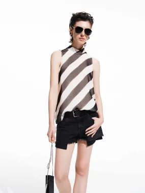 Snag Resistant Fabric Silk Blend Sleeveless Top