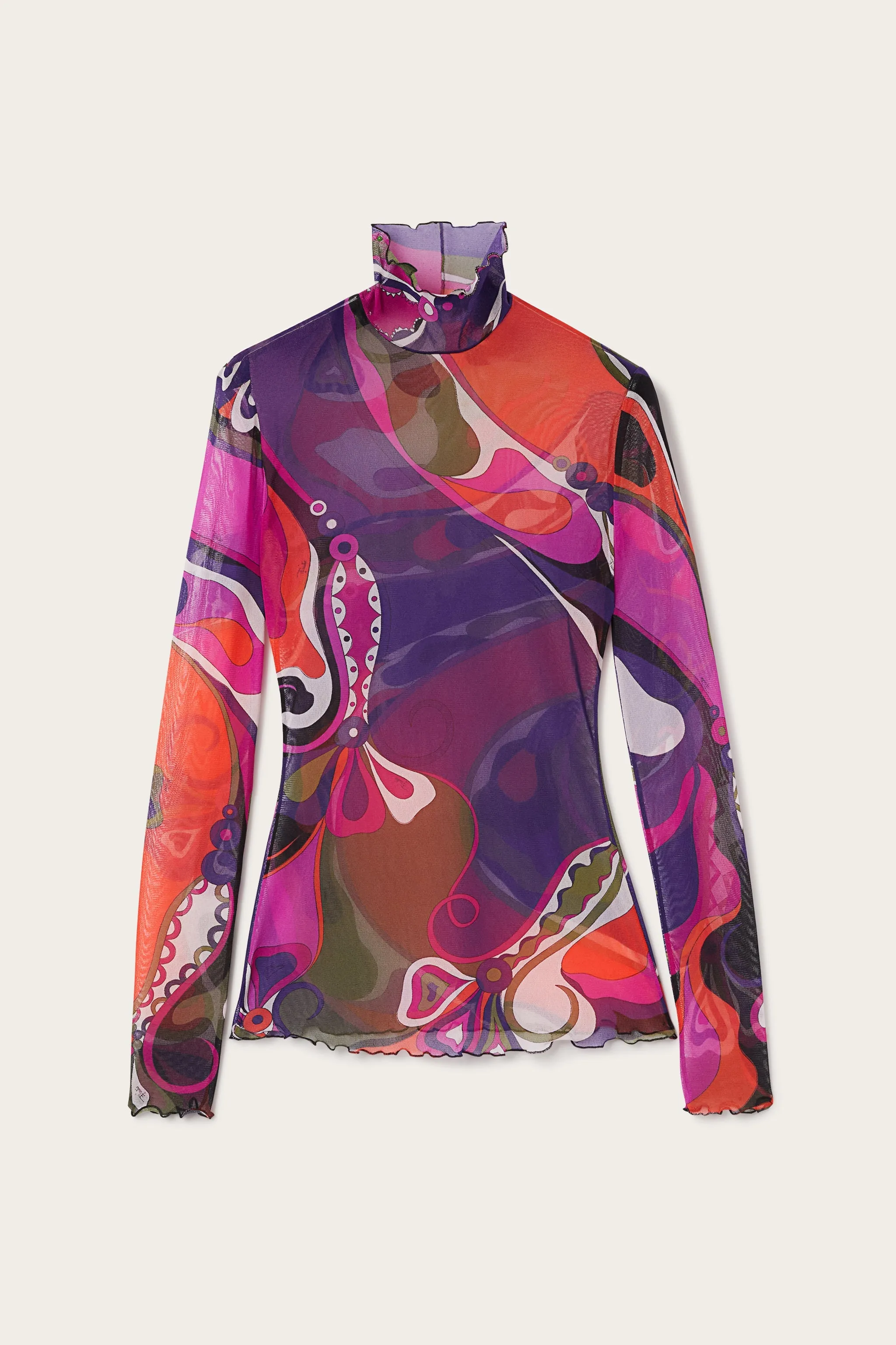 Orchidee Print Tulle Top Nautical Look