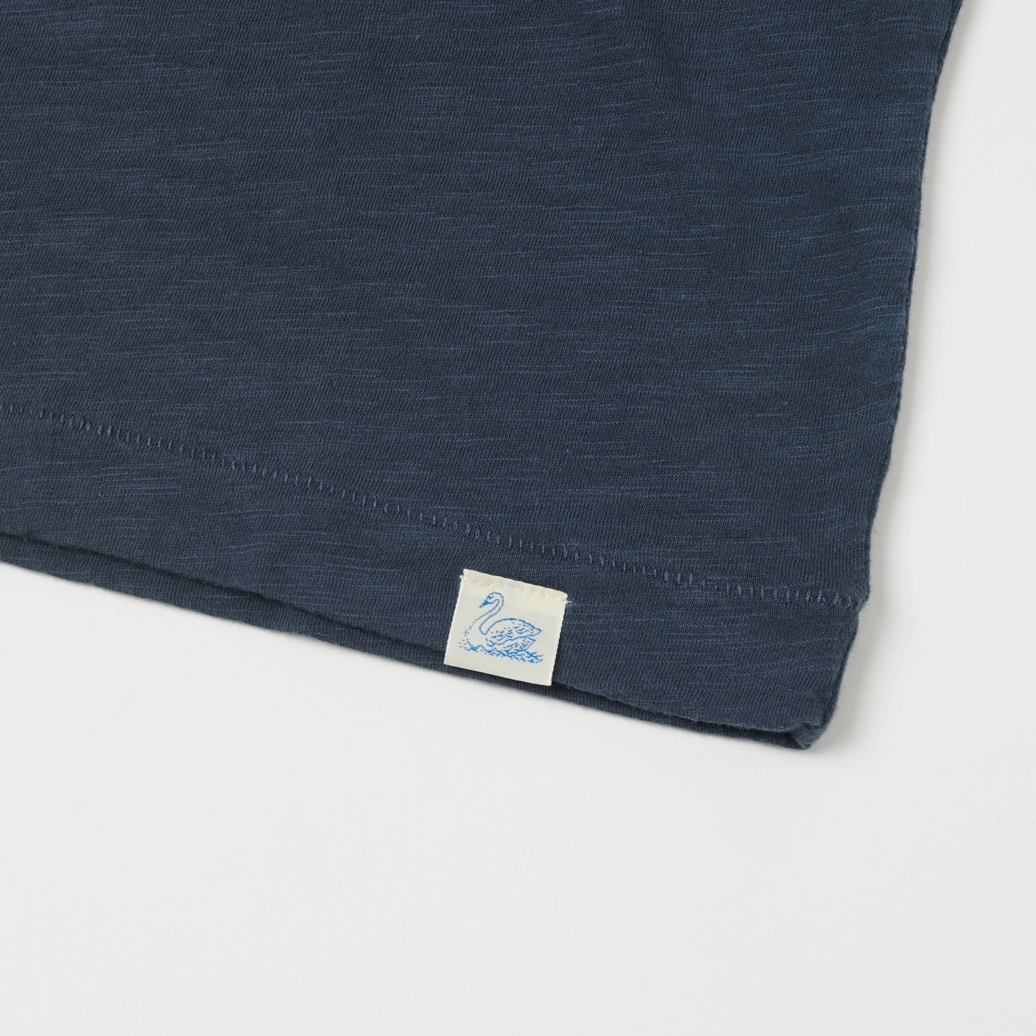 Washable fabric Soft Texture Merz b. Schwanen 'Good Basics' SCT04 Pima Slub Cotton Tee - Denim Blue