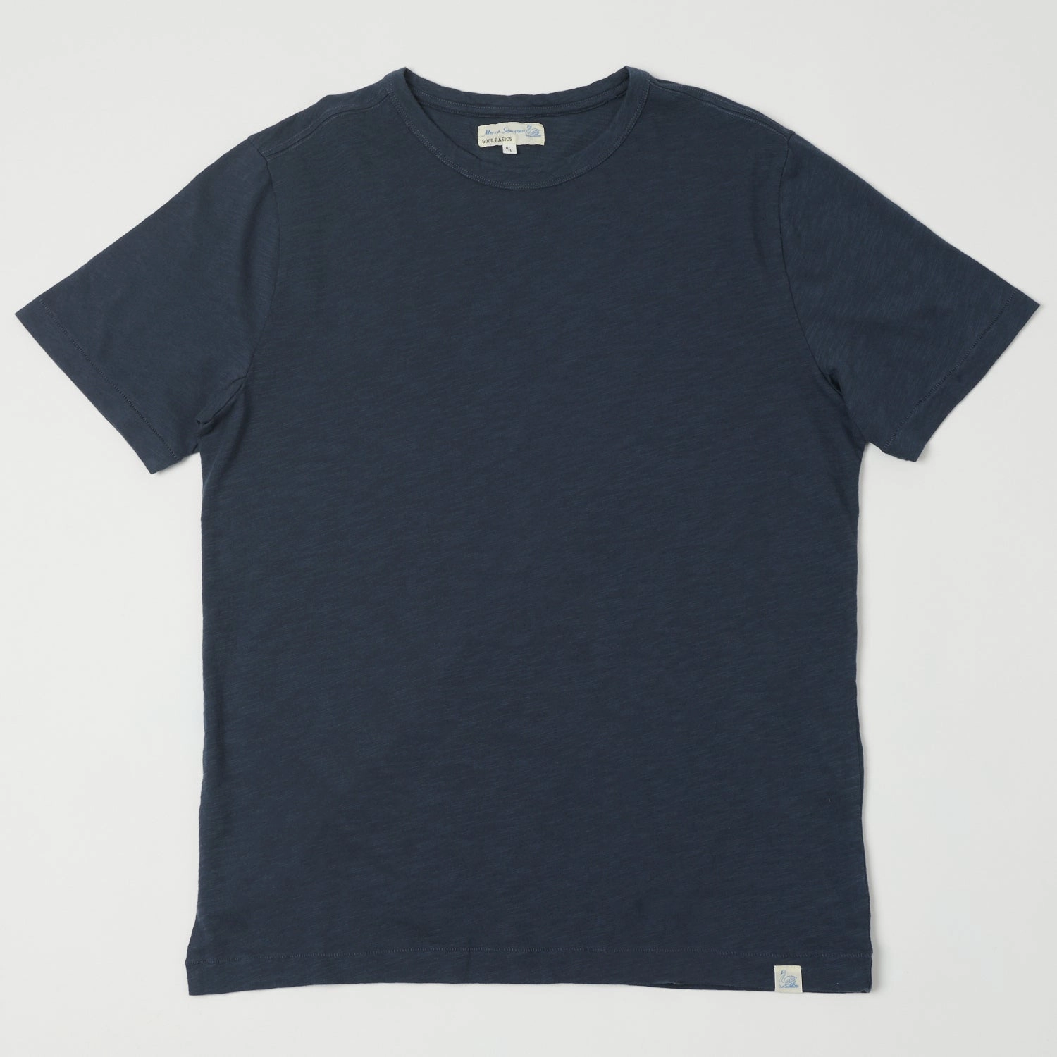 Merz b. Schwanen 'Good Basics' SCT04 Pima Slub Cotton Tee - Denim Blue Sporty Style All-Weather Wear