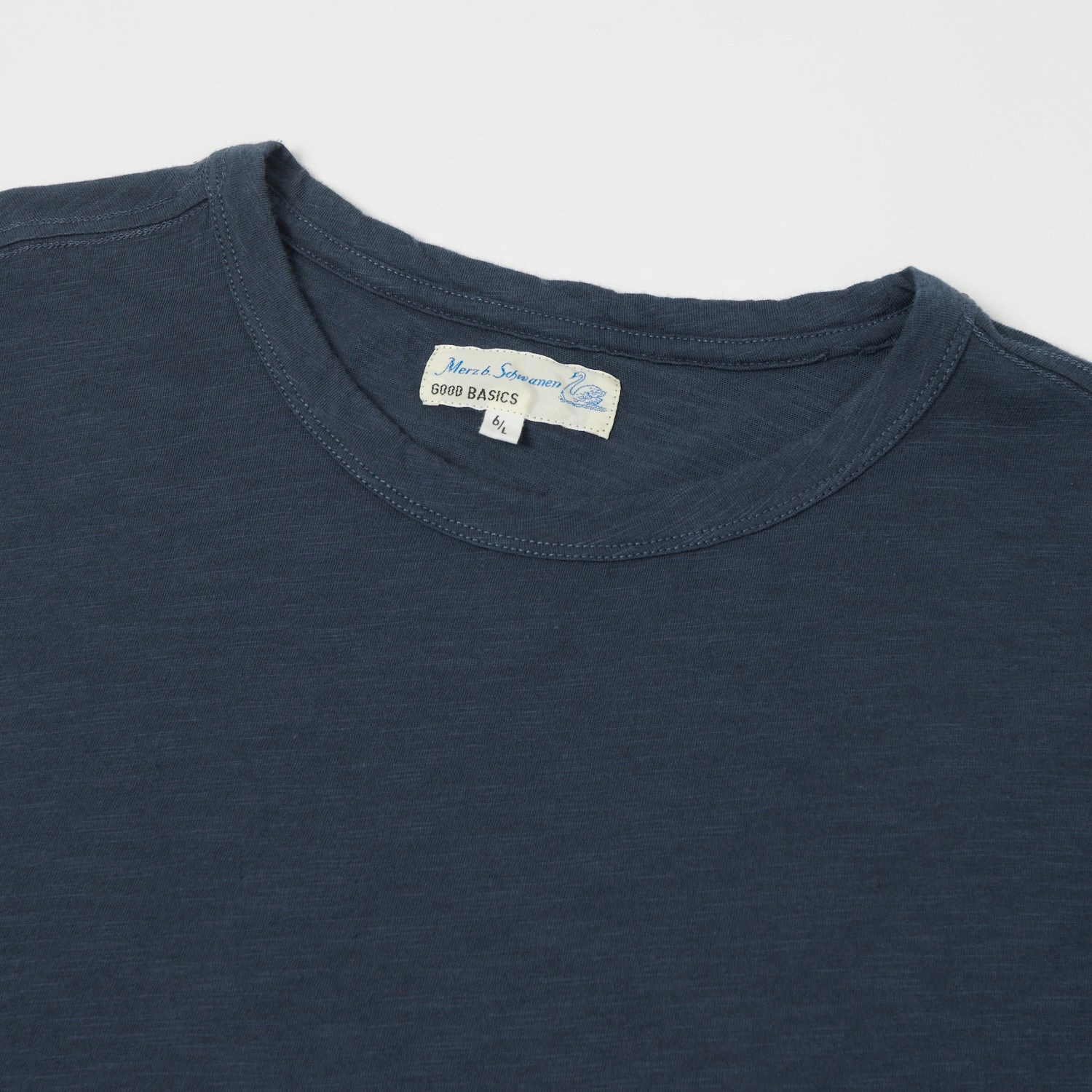 Stylish Wearable Merz b. Schwanen 'Good Basics' SCT04 Pima Slub Cotton Tee - Denim Blue