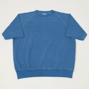 Comfy Hoodies Machine washable Dubbleworks Cut Off Sleeve Pigment Dyed Sweatshirt - Indigo