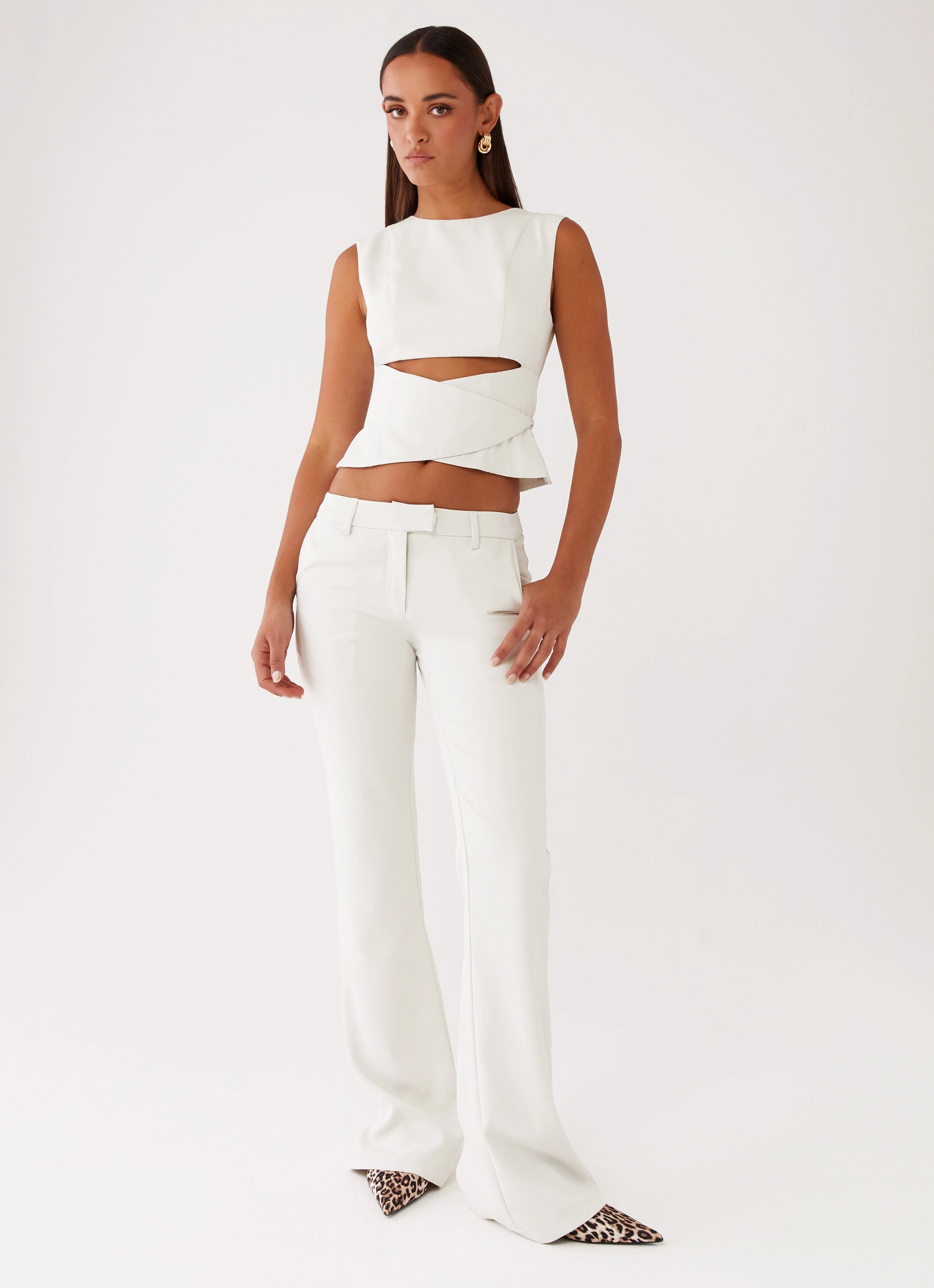Breathable-Lining Cyra Wrap Top - Ivory