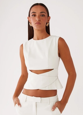Cyra Wrap Top - Ivory Bright Vibe
