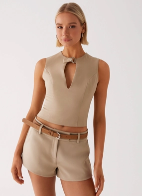 Relax Line Bonny Mini Shorts - Brown