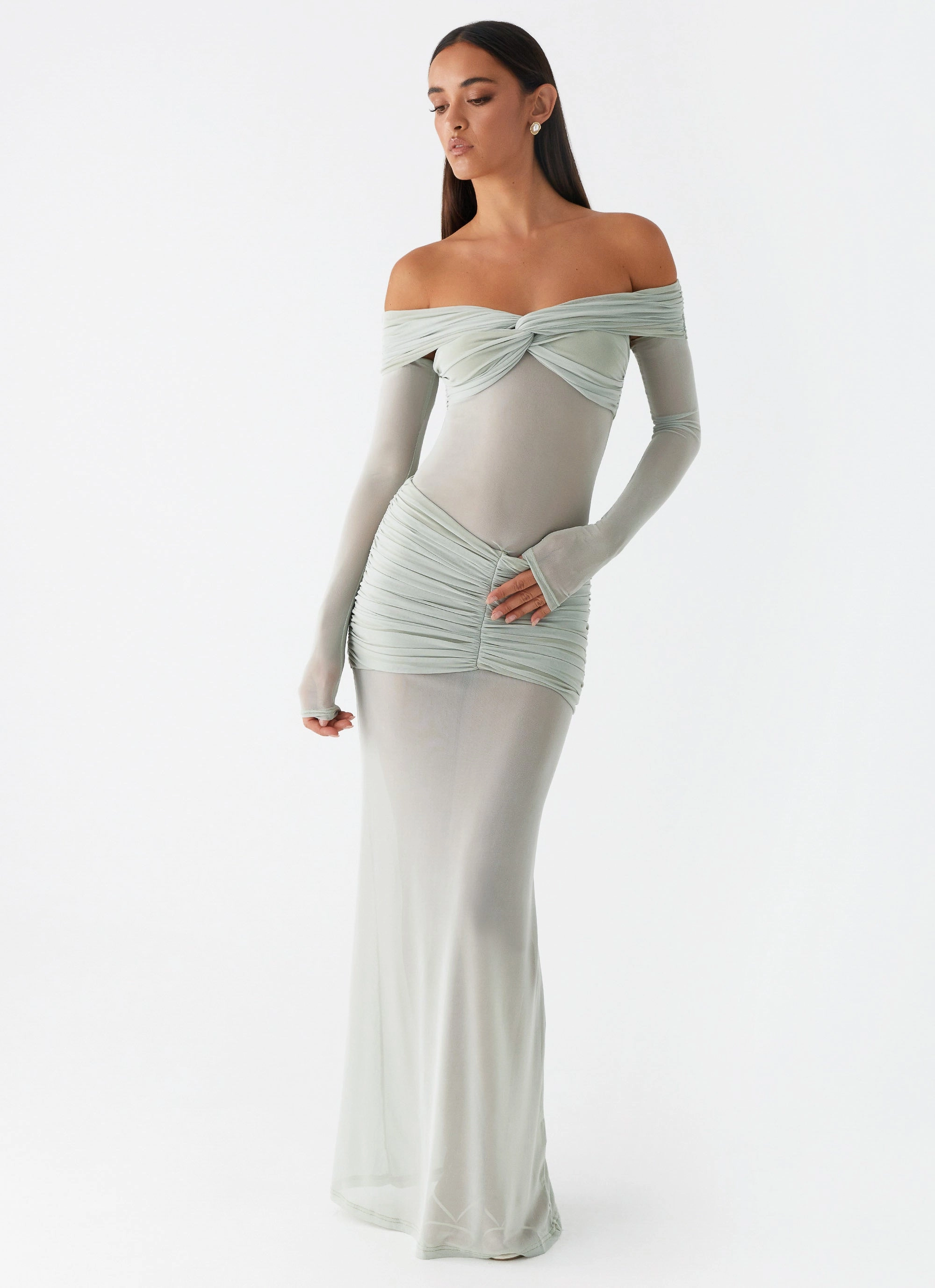 Daily Confidence Wide Hemline Mercy Maxi Dress - Sage