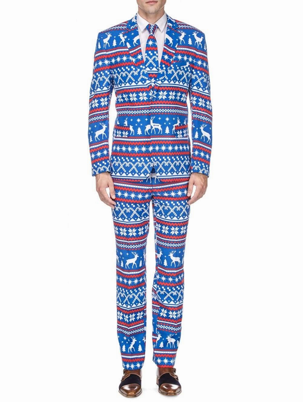 Water resistant coating Braveman Men's Classic Fit Ugly Christmas Suits with Matching Tie