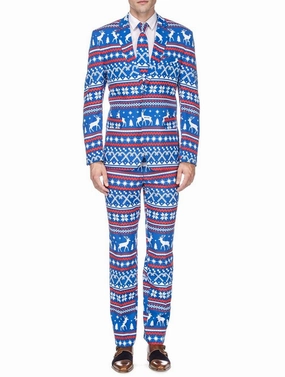 Water resistant coating Braveman Men's Classic Fit Ugly Christmas Suits with Matching Tie