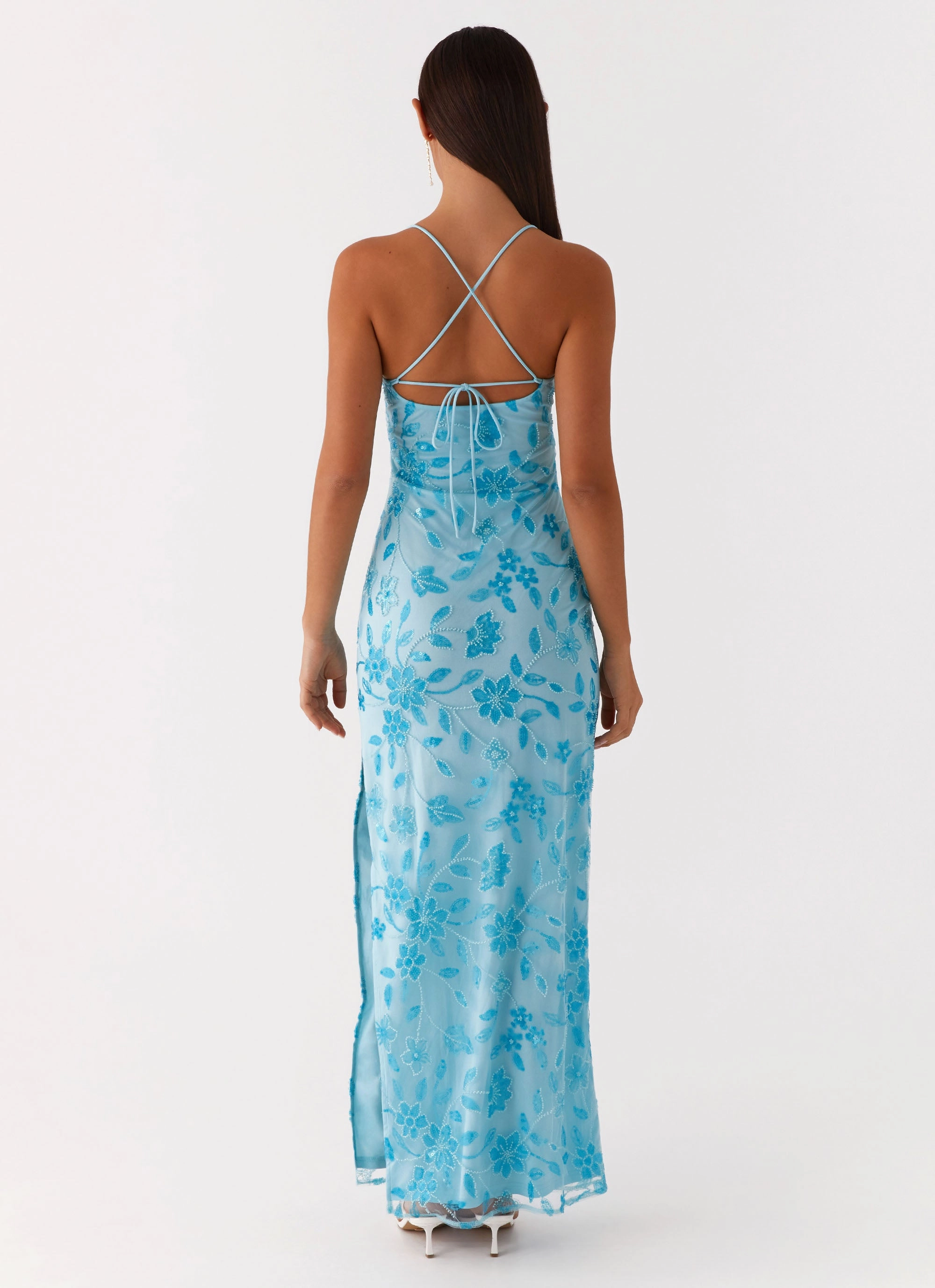 Flow Ready Bright Feel Bright Lights Beaded Maxi Dress - Blue