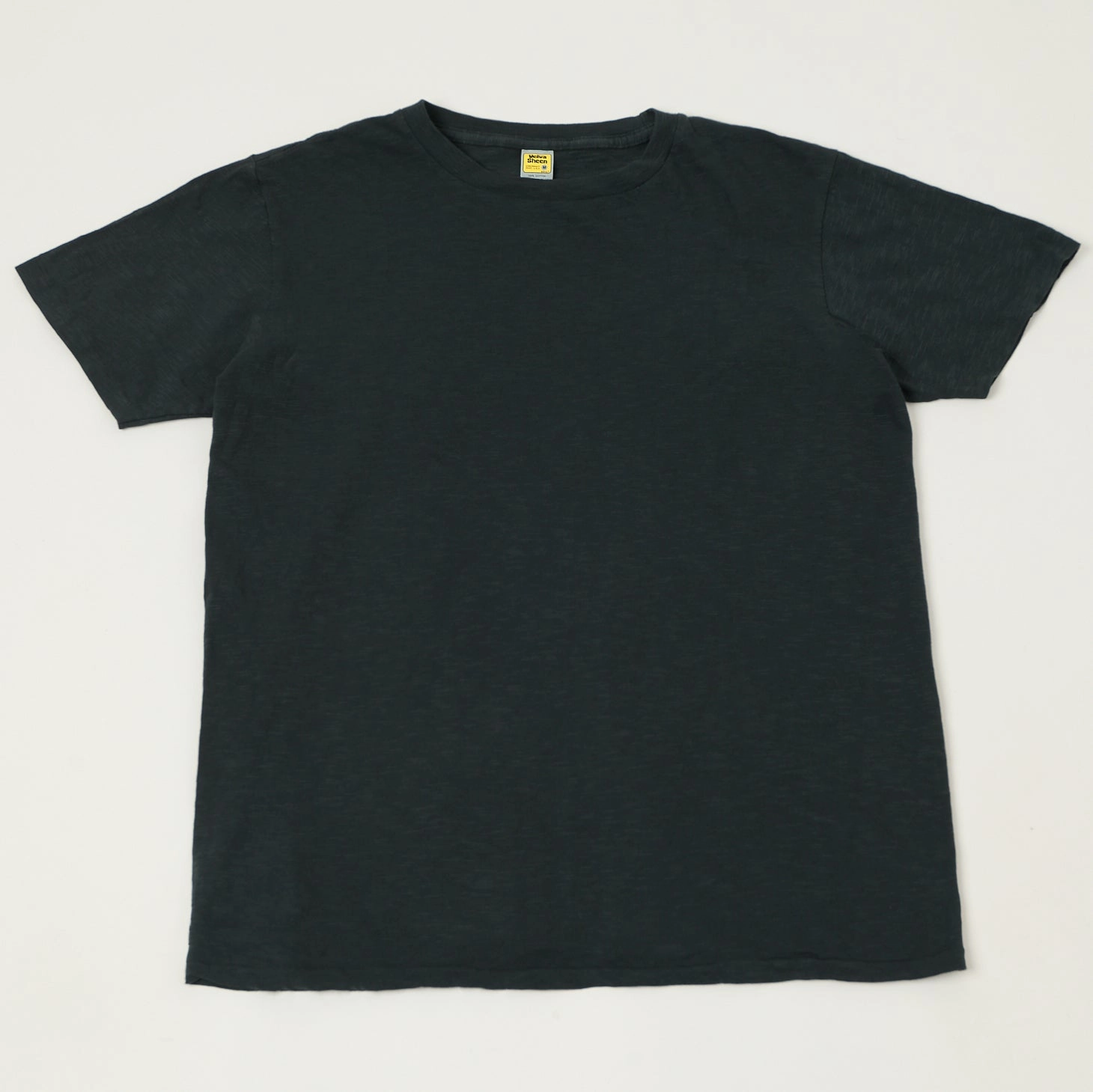 Roomy Comfort Travel Friendly Velva Sheen Rolled Crew Neck T-Shirt - Black