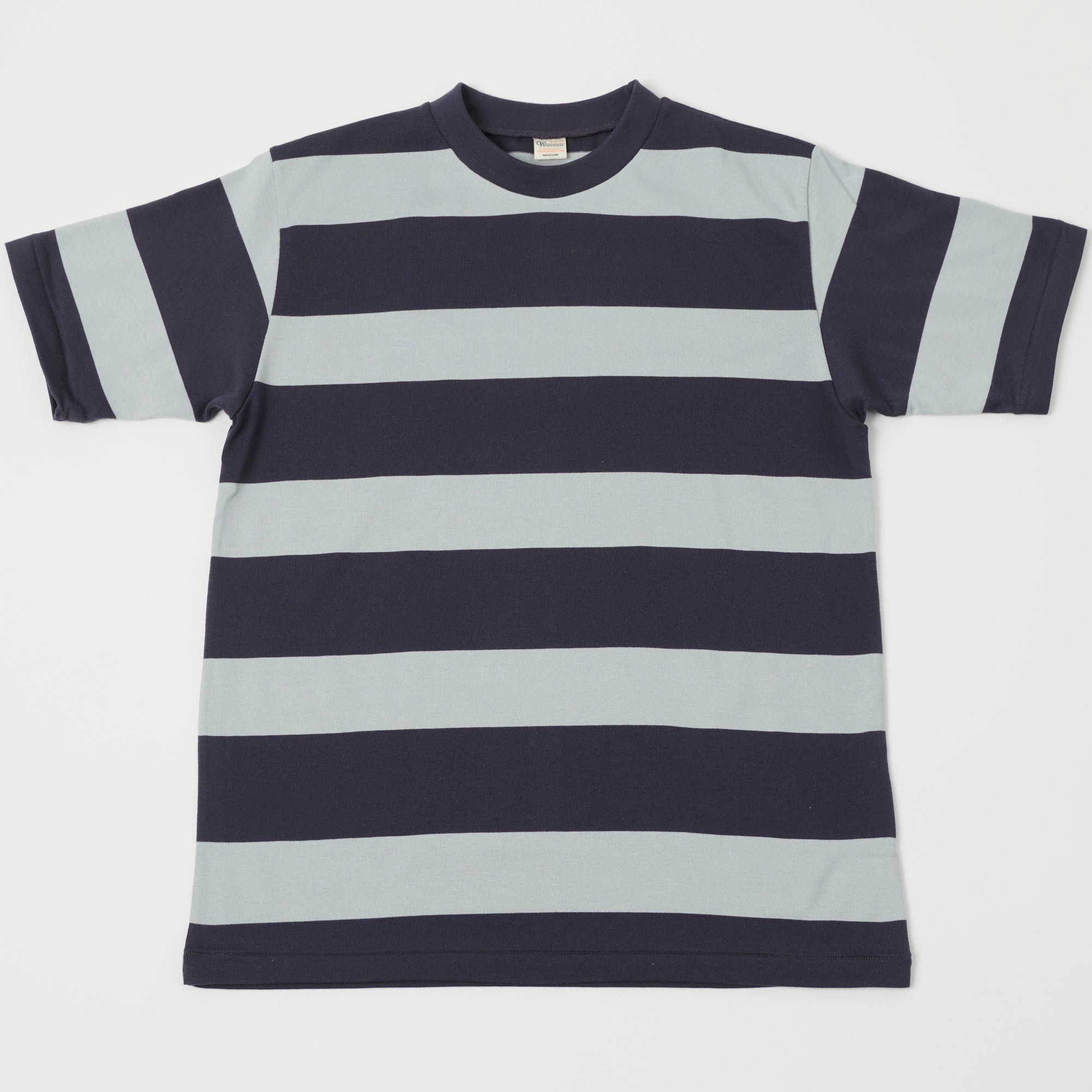 Active Style Warehouse & Co 4089 Border Stripe T-Shirt - Navy/ Sax Grey
