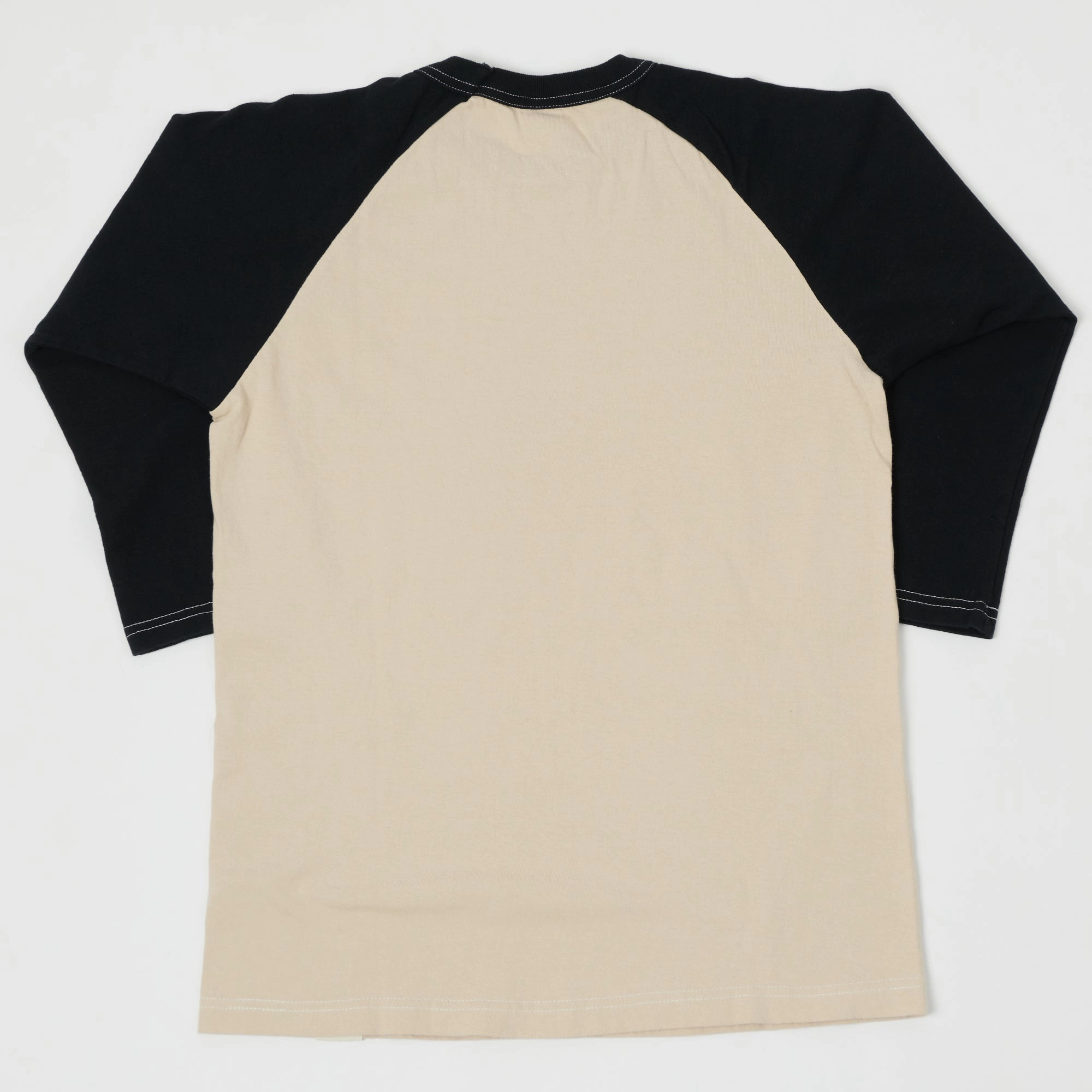 SoftenedTexturedWeave TOYS McCOY Raglan Sleeve Baseball T-Shirt - Ivory/Black