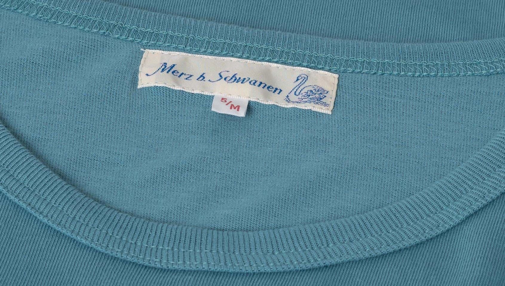 Merz b. Schwanen 1950s Classic Lightweight T-Shirt - Aqua Neutral Color sporty wear