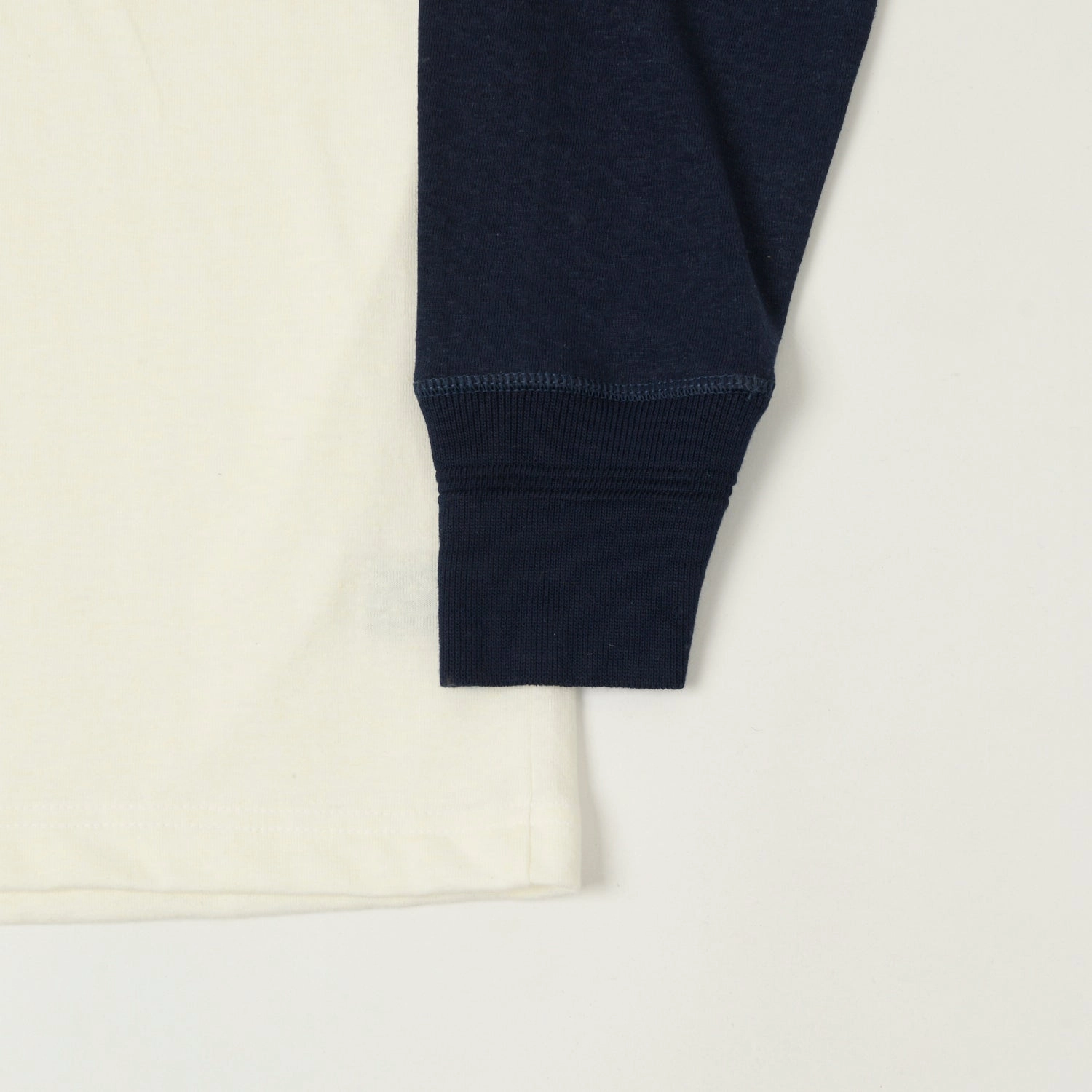 Heimat Cotton Hemp Contrast Sleeve T-Shirt - White/Ink Trendy Comfort Fit Active Comfort