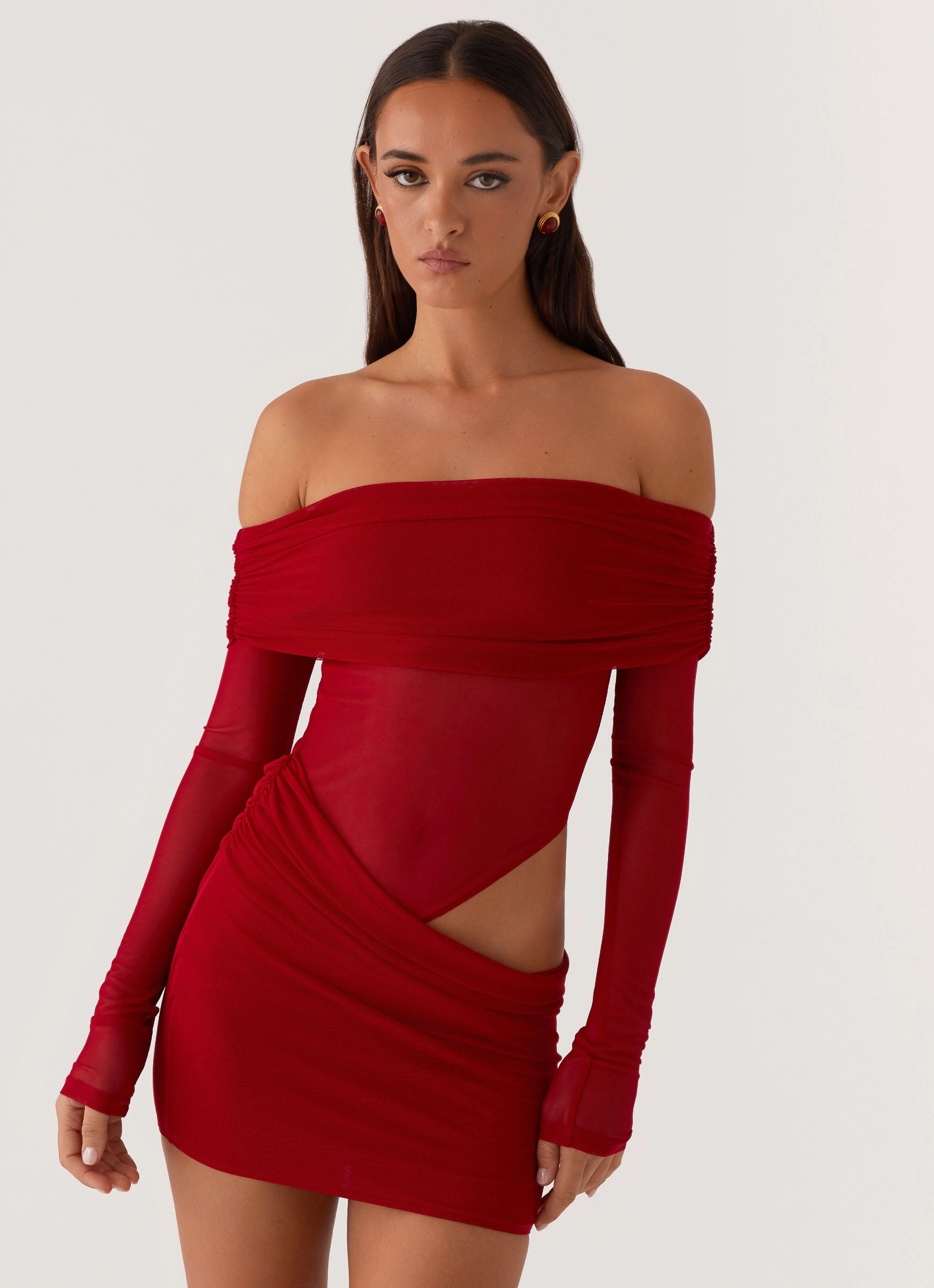 No Doubt Mini Dress - Red Romantic Soft