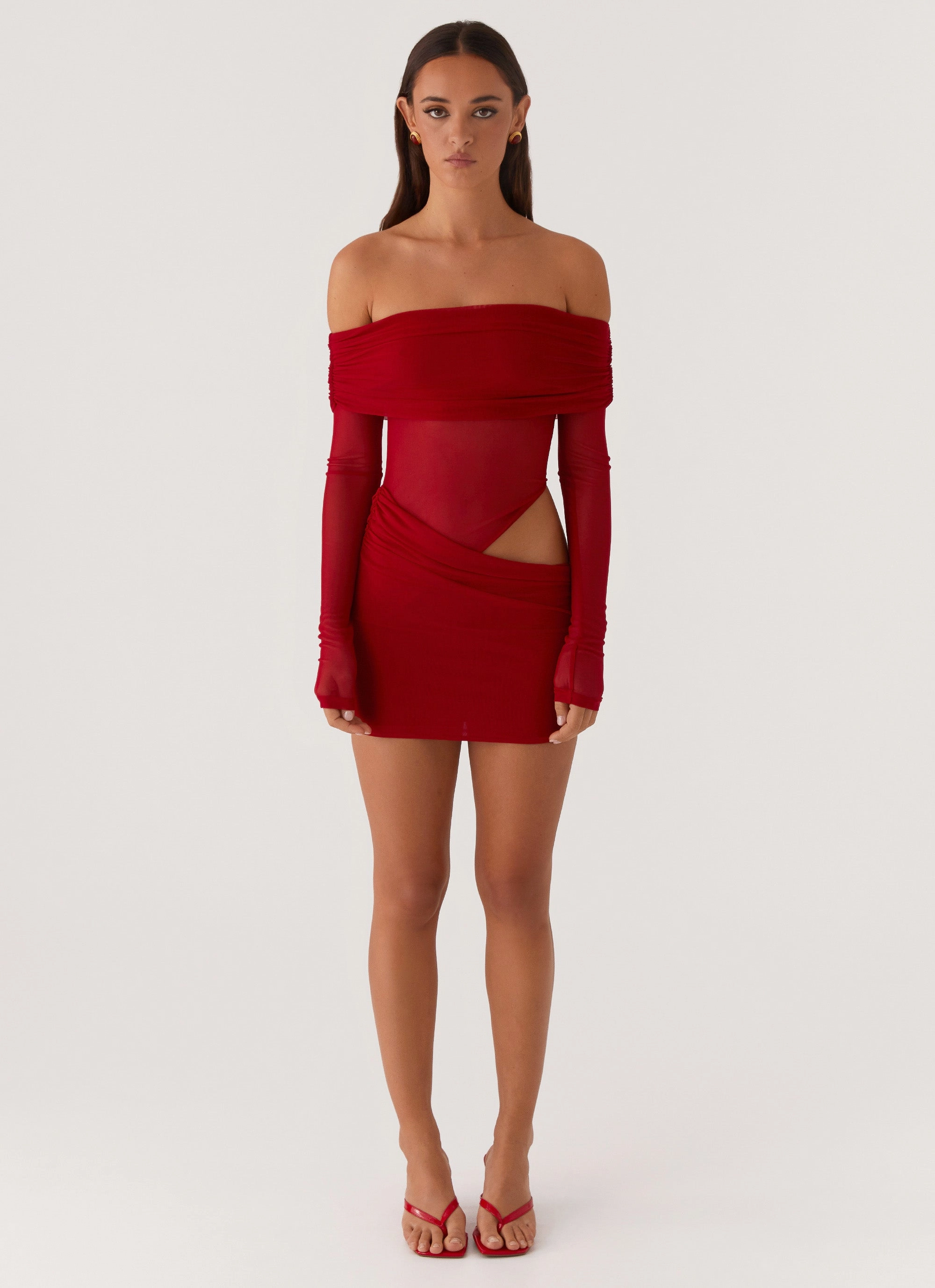 No Doubt Mini Dress - Red Vacation Outfit Cotton Skin
