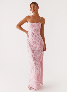 City Mood Breezy Comfort Bright Lights Beaded Maxi Dress - Pink