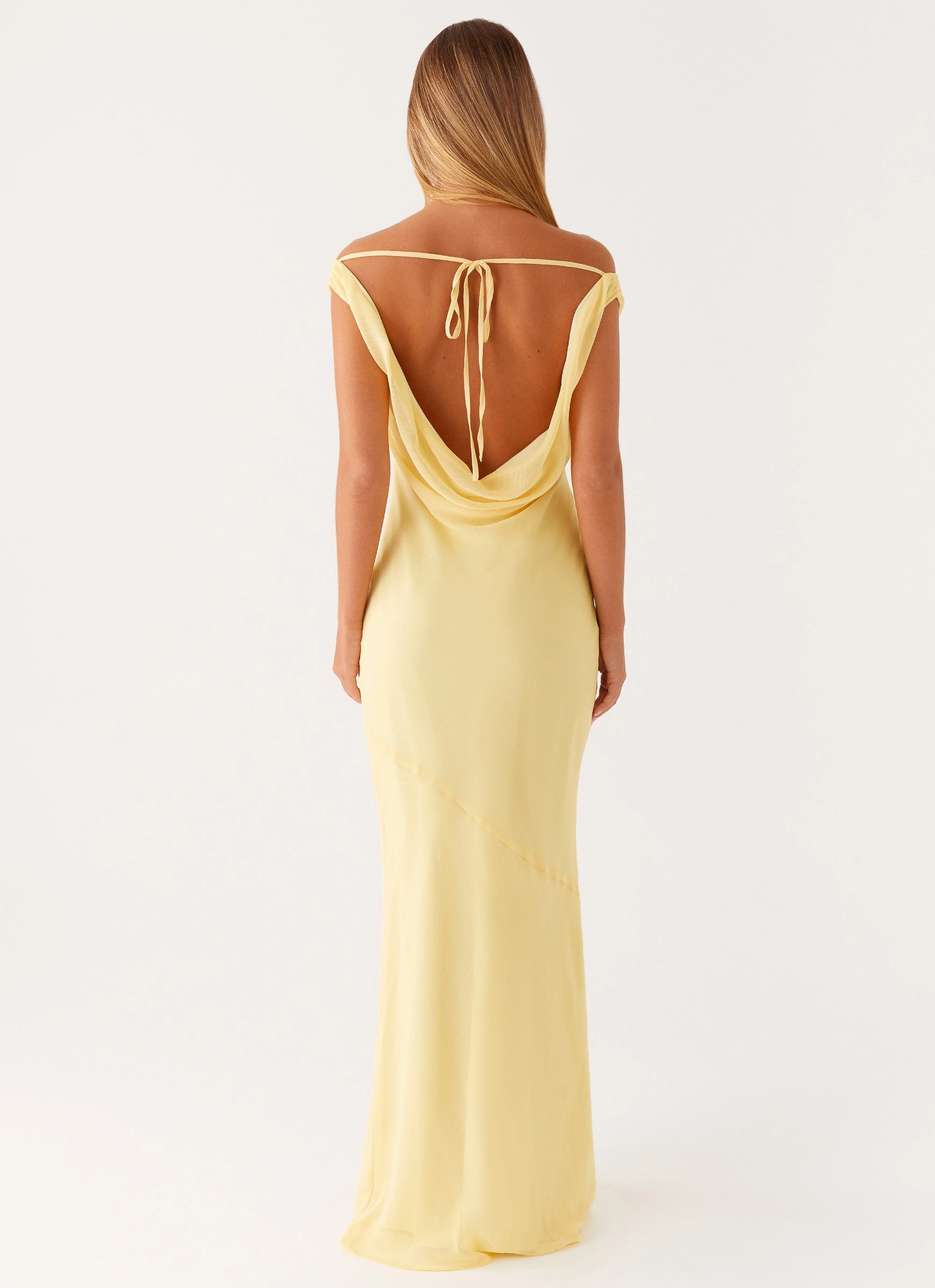 Subtle Charm All Day Look Brittany Chiffon Maxi Dress - Pastel Yellow
