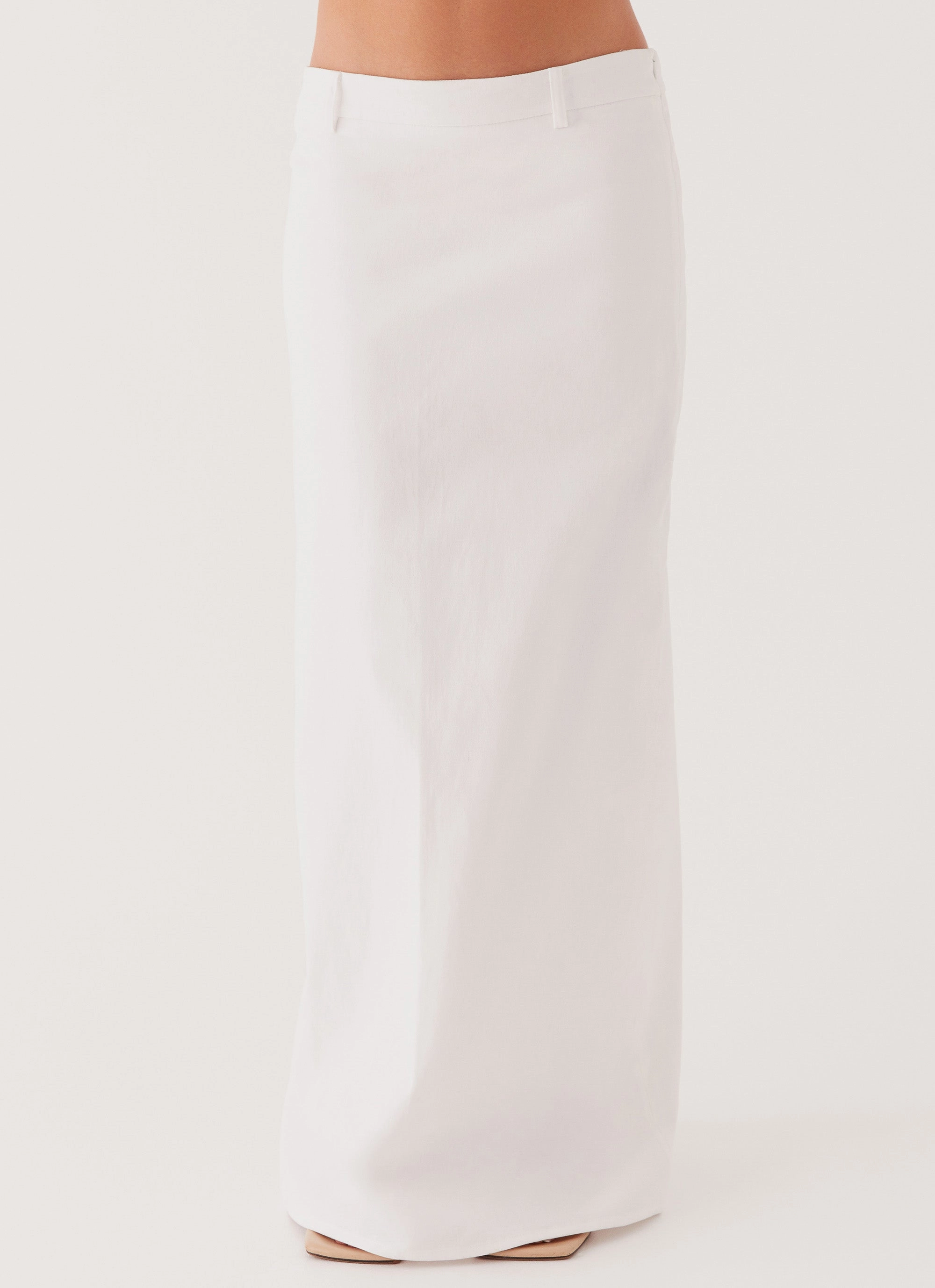 Jaslyn Maxi Skirt - White Lace-Edge