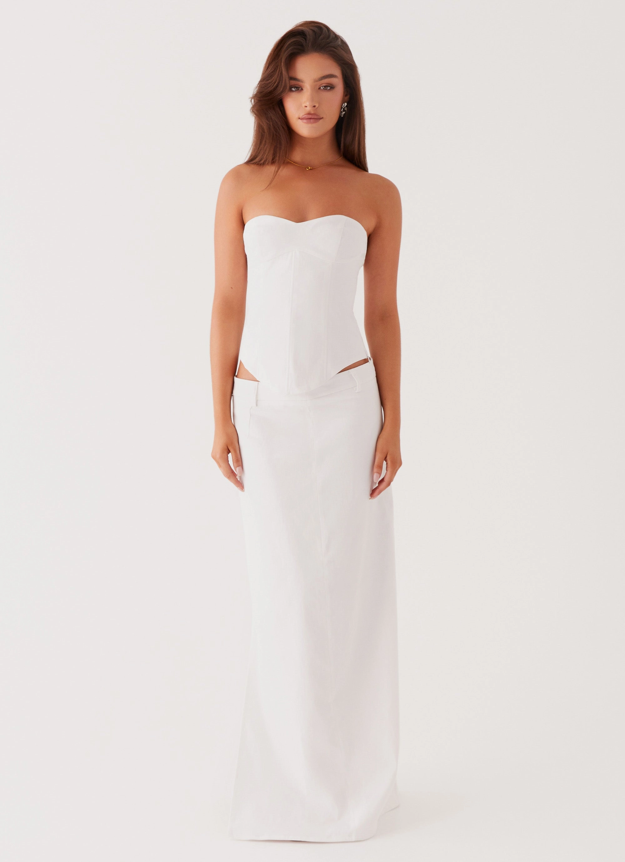Jaslyn Maxi Skirt - White Casual-Look