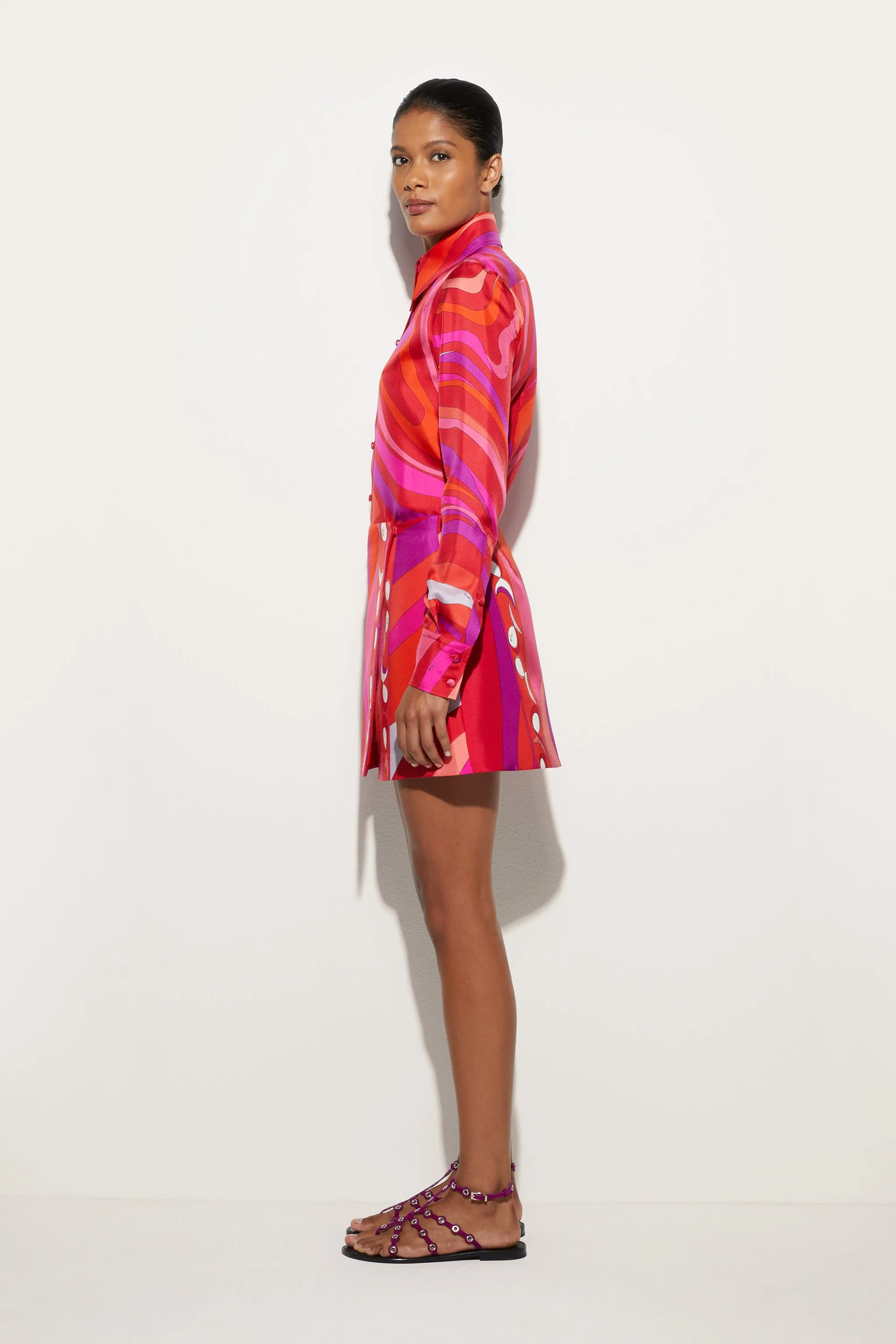 Fashion Forward Marmo Print Silk Shirt