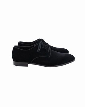 Breathable Feel Working Professional Burberry Lace Up Derby Oxfords in Black Velvet