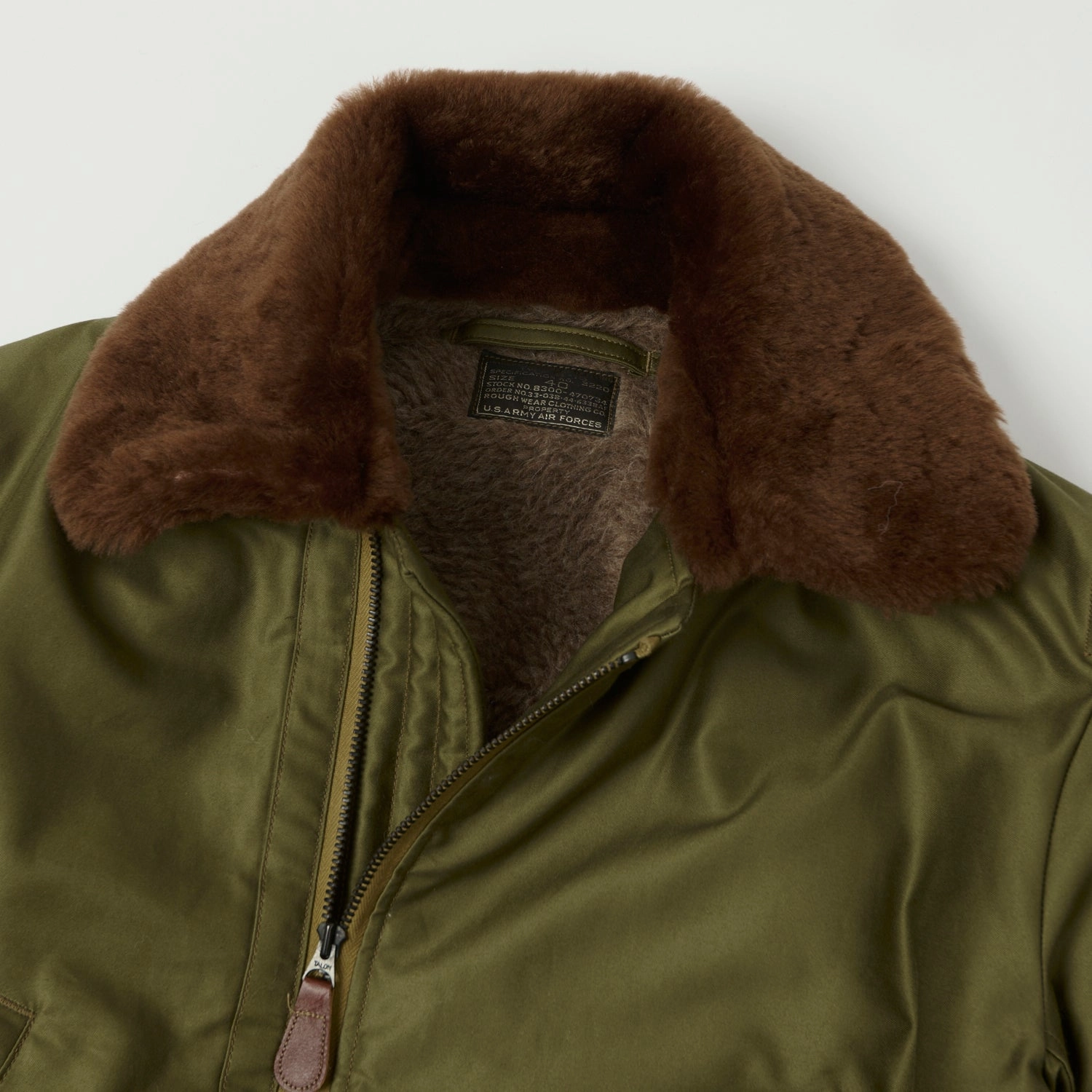 Buzz Rickson's 'Rough Wear Clothing Co' B-15 Flight Jacket - Olive Drab Urban Edge