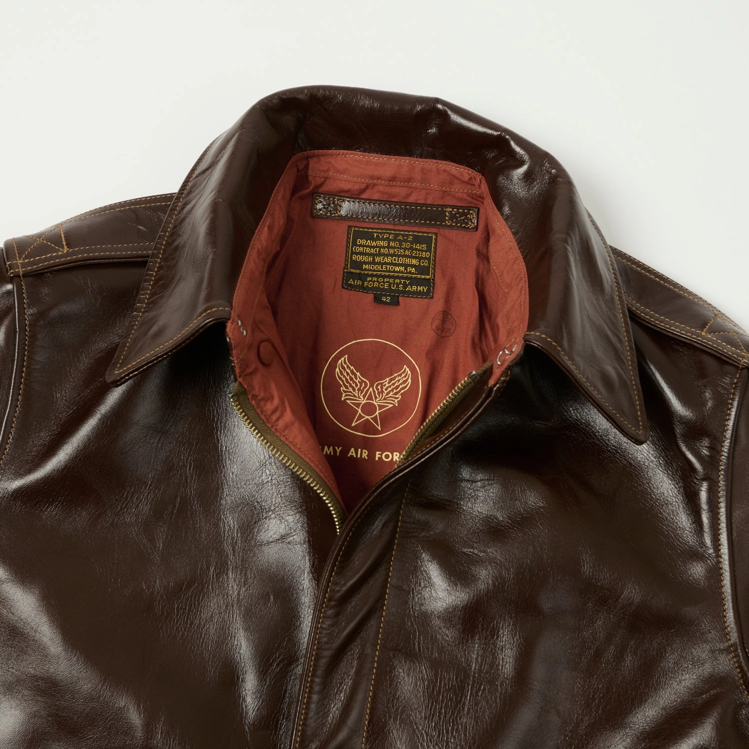 Sport Mode Valentine's Day Buzz Rickson's A-2 'Rough Wear' Leather Flight Jacket - Brown