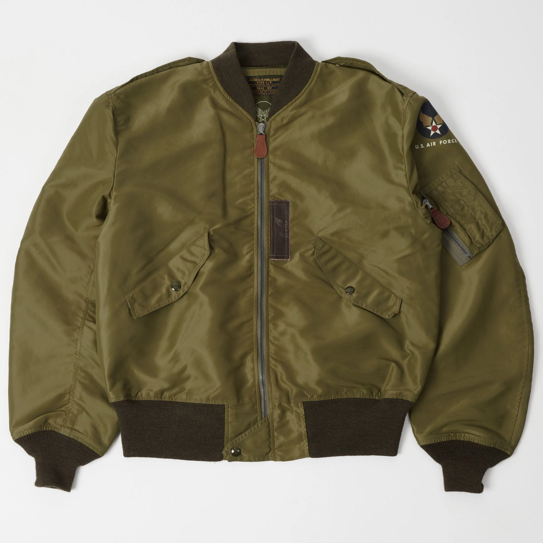 Buzz Rickson's L-2 Flight Jacket - Olive Drab motorcycle windproof