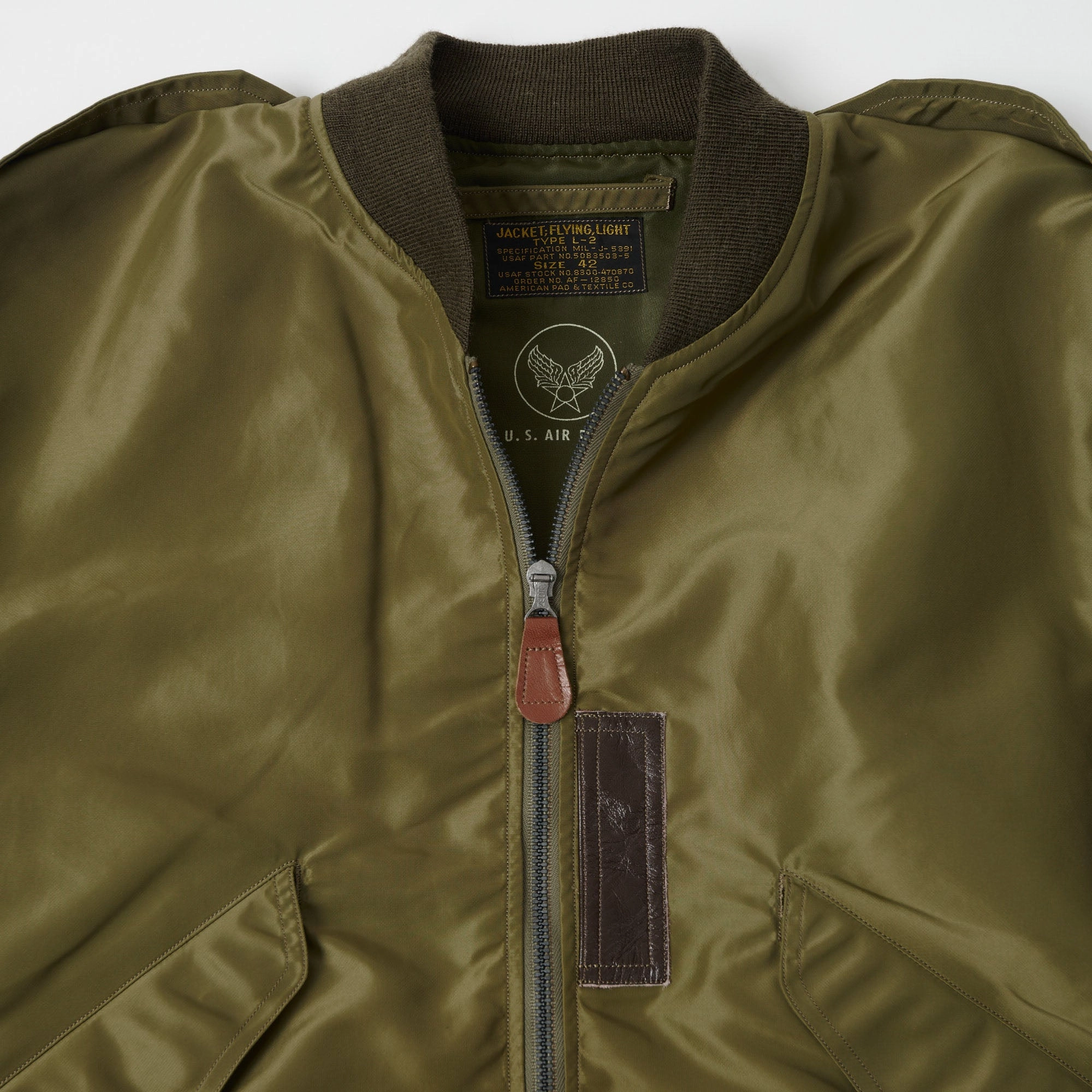 Buzz Rickson's L-2 Flight Jacket - Olive Drab Sleek Outerwear