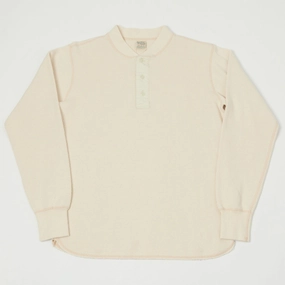 Buzz Rickson's Long Sleeve Thermal Henley - Natural Classic Layer Sophisticated Casual