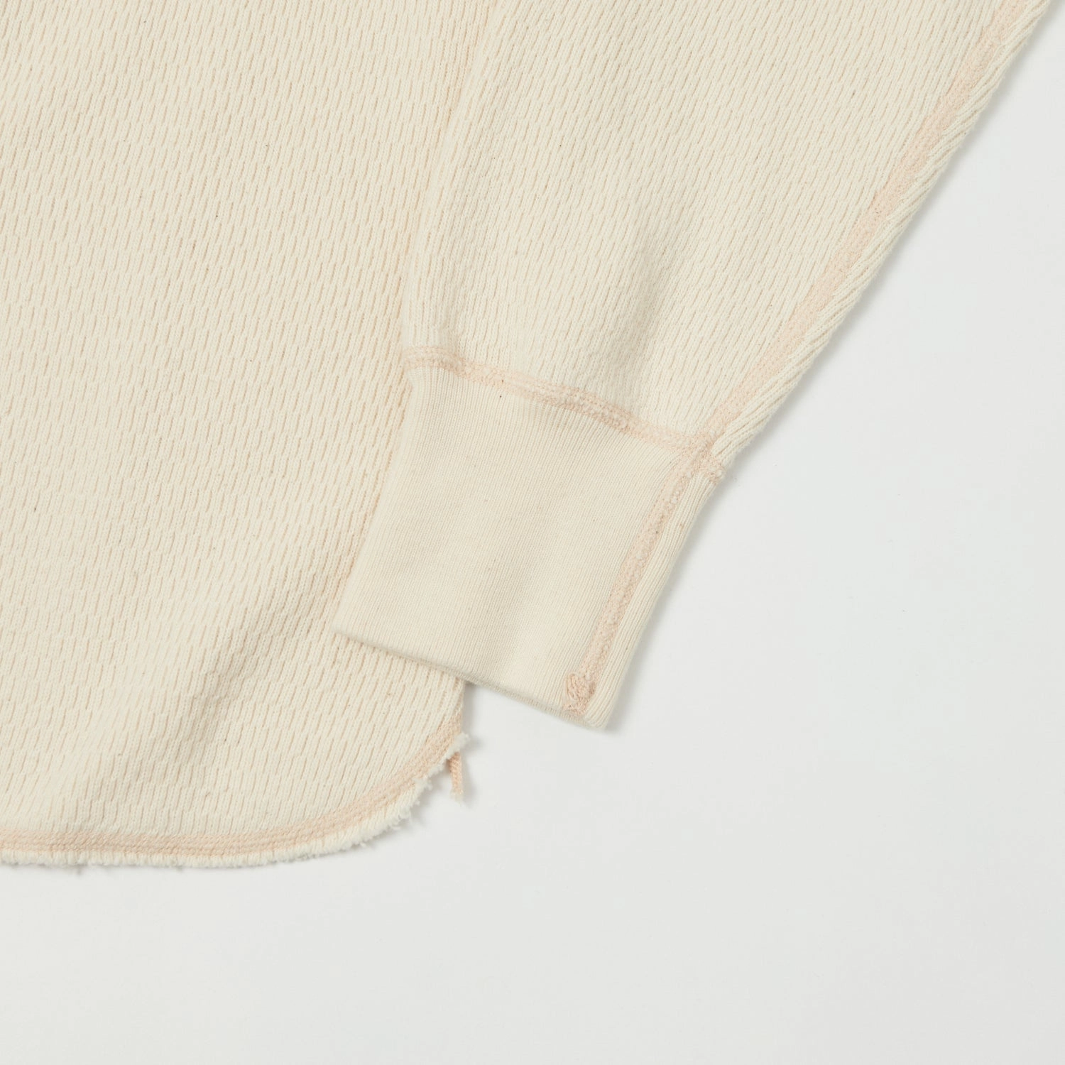 Sustainable Packaging Buzz Rickson's Long Sleeve Thermal Henley - Natural