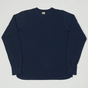 Buzz Rickson's Long Sleeve Thermal T-Shirt - Navy Basic Layering