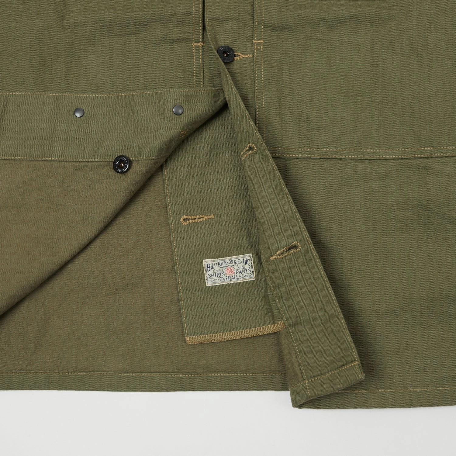 Bill Buzz Rickson's M-1944 Herringbone Utility Jacket - Olive