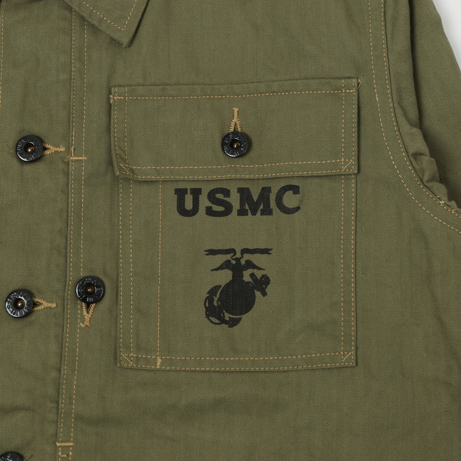 Buzz Rickson's M-1944 Herringbone Utility Jacket - Olive Situation picnic - goers