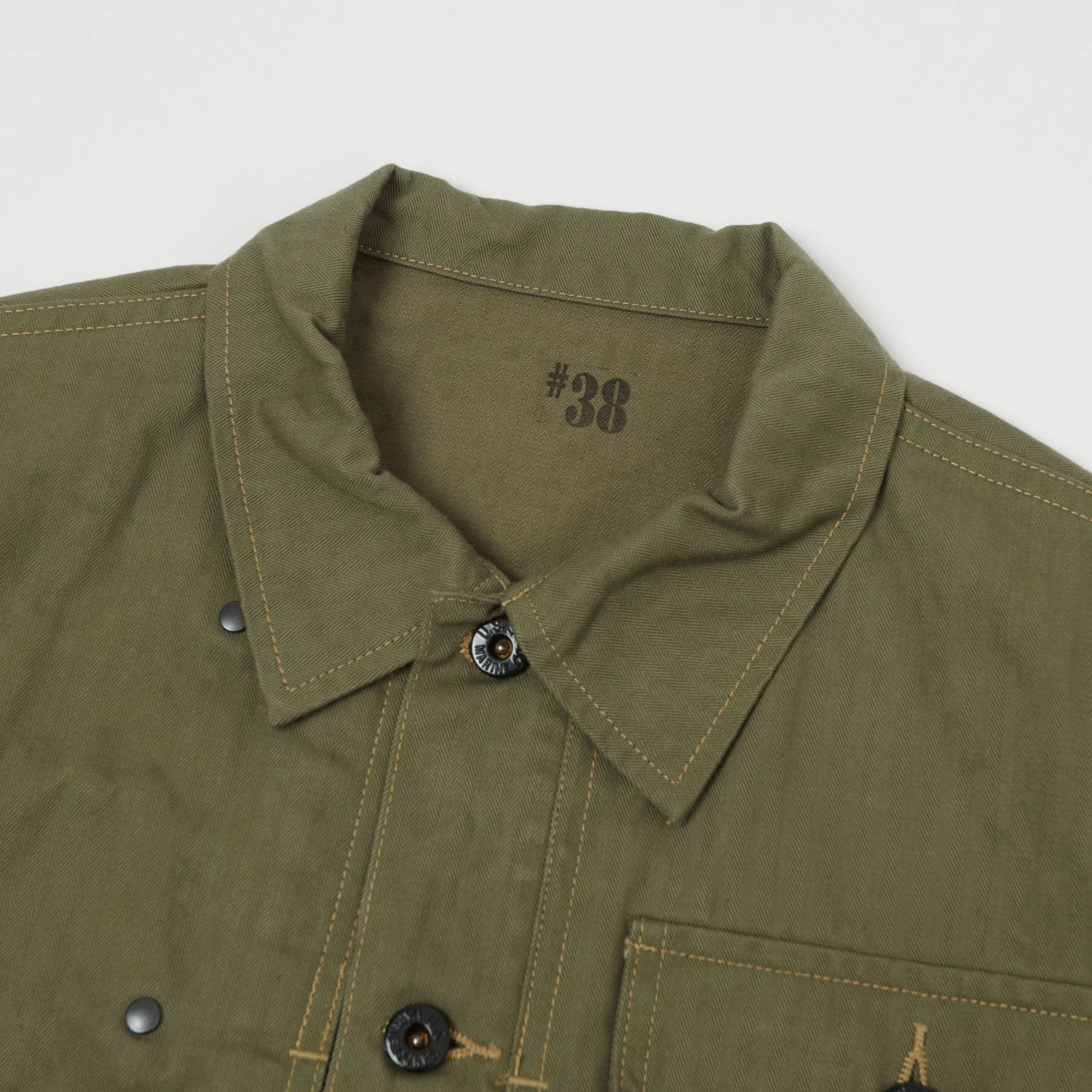 Buzz Rickson's M-1944 Herringbone Utility Jacket - Olive Suspenders