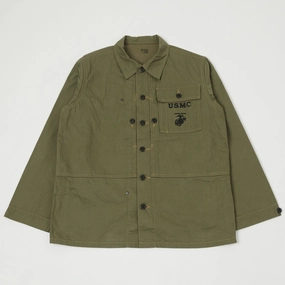 Buzz Rickson's M-1944 Herringbone Utility Jacket - Olive Wrinkle Resistant OdorControl Treatment