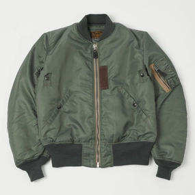 Stylish Insulation RipstopFabric Buzz Rickson's MA-1 'Slender' Flight Jacket - Olive