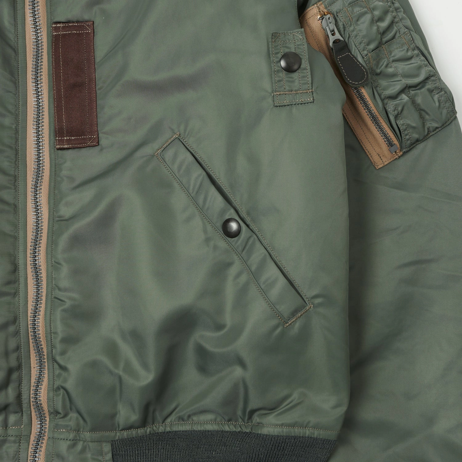 Subtle Texture Buzz Rickson's MA-1 'Slender' Flight Jacket - Olive