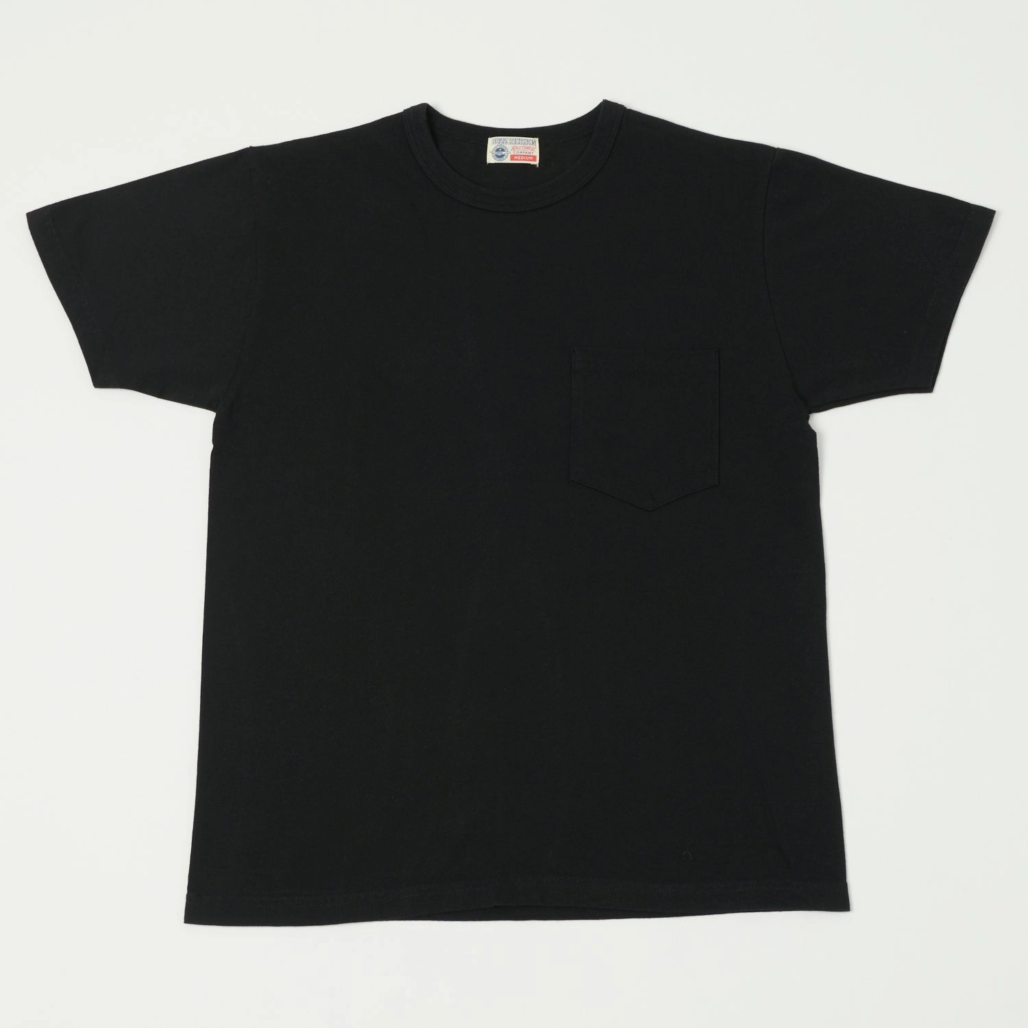 Cozy Wearable Light Layer Buzz Rickson's Pocket T-Shirt - Black
