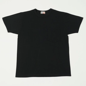 Cozy Wearable Light Layer Buzz Rickson's Pocket T-Shirt - Black