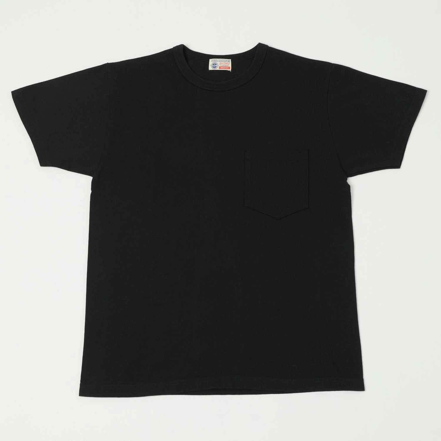 Casual Layers Reinforced Hemline Buzz Rickson's Pocket T-Shirt - Black